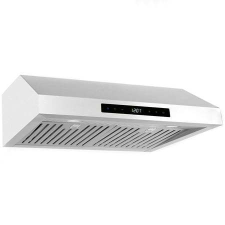 lot 19125 image: Cosmo UMC30 30 Inch Under Cabinet Range Hood with Touch Control, Stainless Steel (blue)