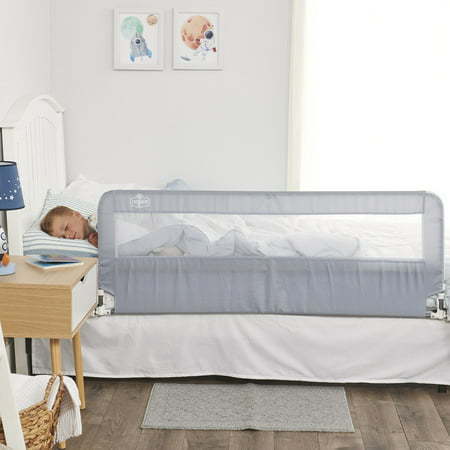 lot 18507 image: Regalo Extra Long Hideaway Bedrail Gray Baby Safety Rail Safety Bed Rail