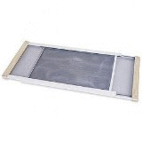 lot 19886 image: Marvin Adjustable Window Screen 10 Tall, 45W, Extends From 25 To 45W Steel Charcoal Extends From Case of 12 (small bend)