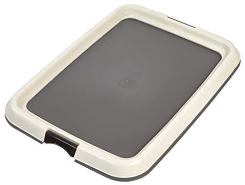 lot 19857 image: IRIS USA Pee Pad Holder for Puppy Pads, Dog Pad Holder, Pee Pad Tray for Training Pads, Holds Pads 17x23 or Larger, Gray