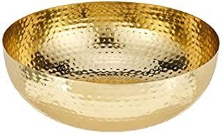 lot 19995 image: Creative Co-Op DA7392 Round Hammered Metal Bowl 14 Gold