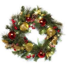lot 20233 image: Red Co 36IN Light up Wreath