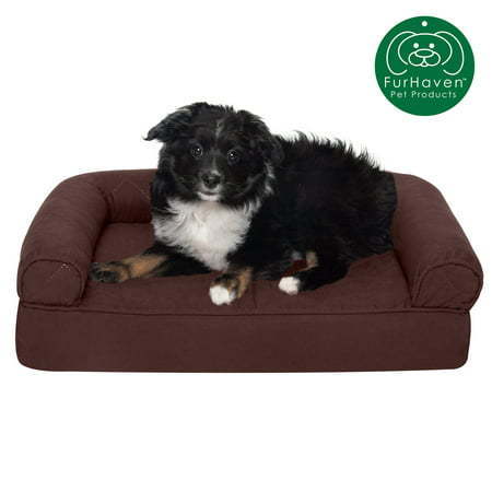 lot 20330 image: Furhaven Pet Products Orthopedic Quilted Sofa-Style Couch Pet Bed for Dogs & Cats Coffee Small