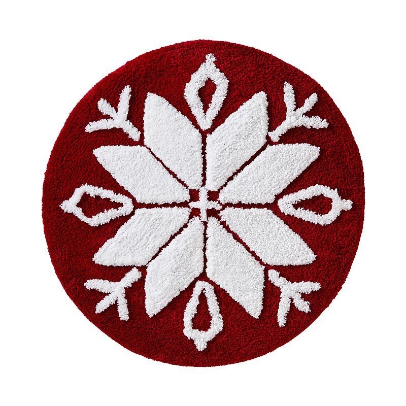 lot 20363 image: SKL HOME by Saturday Knight Ltd. Snowflake Winter Rug, 25x25 (B08N5M38FL)