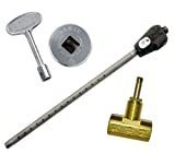 lot 20397 image: Dante Products LP.GVS.CR Universal Log Lighter Combo Kit with Liquid Propane Log Lighter, Straight 12-inch Globe Valve, Chrome Floor Plate and 3-Inch Key
