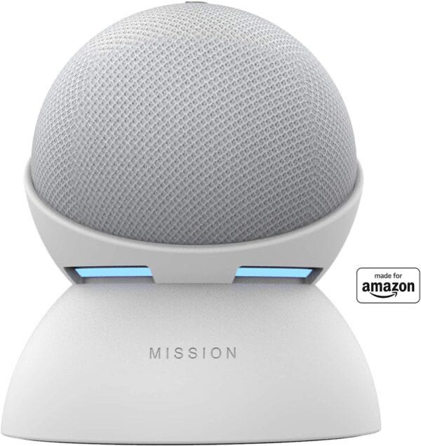 lot 20606 image: Mission Battery Base- White for Amazon echo dot