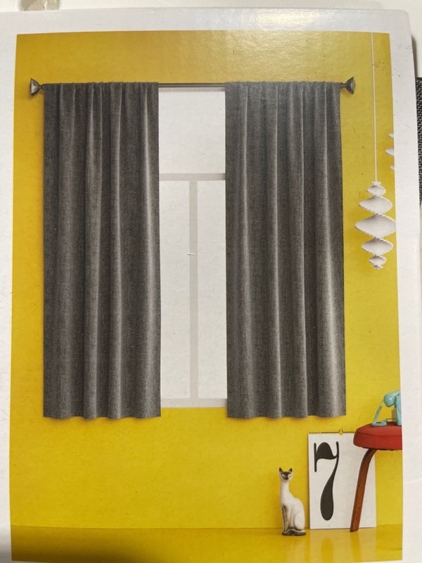 lot 20900 image: New Room Essentials Room-Darkening Curtain Charcoal 1 Panel 42 x 63