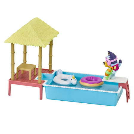 lot 20930 image: Bluey Pool Playset and Bluey Figure 2.5-3 inch Articulated 4 Accessories Preschool Ages 3
