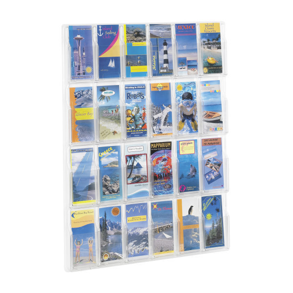 lot 21020 image: Safco 5601CL Reveal Clear Literature Displays 24 Compartments 30w X 2d X 41h Clear