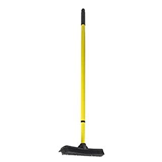 lot 21032 image: FURemover Pet Hair Remover Carpet Rake - Rubber Broom for Pet Hair Removal Tool with Squeegee & Telescoping Handle Extends from 3-5 Black & Yellow (B000EFDOOA)