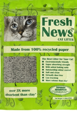 lot 21062 image: Fresh News Cat Litter, 25 Pounds  small cut in bag but full