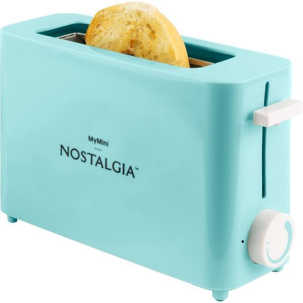 lot 21116 image: Nostalgia MyMini NMSST1AQ Single Slice Toaster Aqua