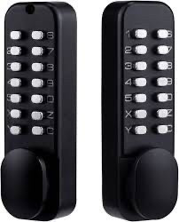 lot 21120 image: Mechanical Keyless Push Button Door Lock - Black