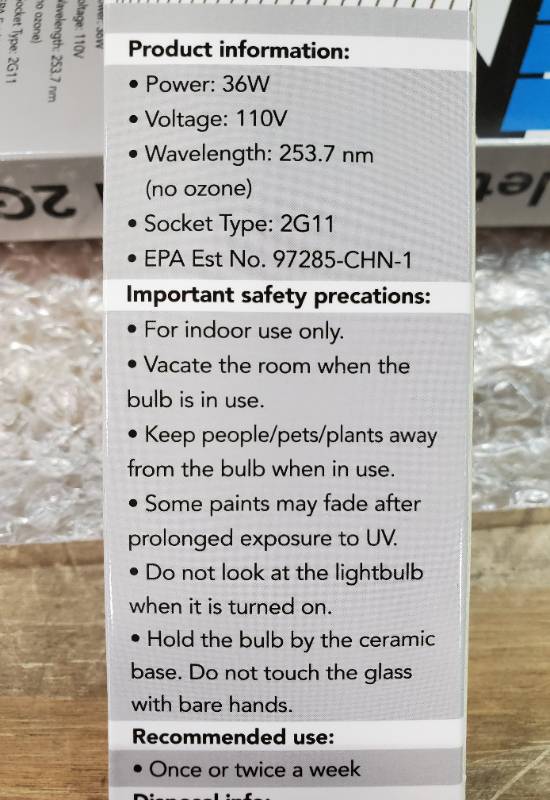 UVC Germicidal HVAC UV Light Sanitizer Air Purifier - 2 Bulbs - 72 Watts  120 V Lamp