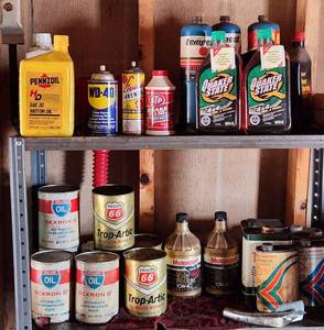 lot 3004 image: Motor Oil, Brake Fluid, Additives, Propane Fuel and Torch