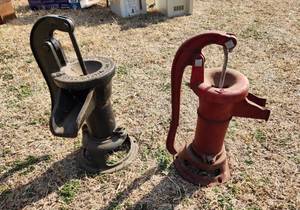 lot 3014 image: 2 Vintage Cast Iron Hand Water Pumps