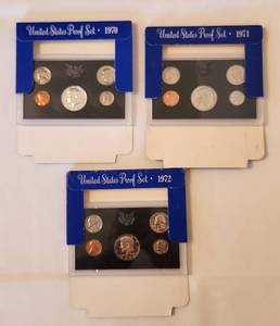 lot 502 image: United States Proof Sets 1970, 1971 and 1972
