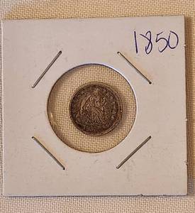 lot 504 image: 1850 Seated Liberty Half Dime