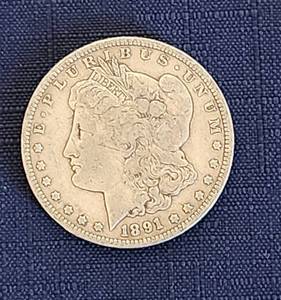 lot 525 image: 1891 S Morgan Silver Dollar
