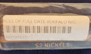 lot 539 image: Roll of 40 FULL DATE Buffalo Nickels