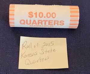 lot 540 image: Roll of 2005 KANSAS State Quarters - Uncirculated