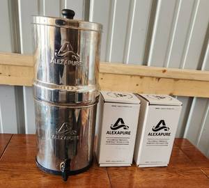 lot 4014 image: Alexapure Pro Water Filtration System and 2 NEW IN BOX Filters