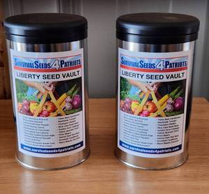 lot 4024 image: (2) Liberty Seed Vaults of Survival Seeds - 4 Patriots Brand