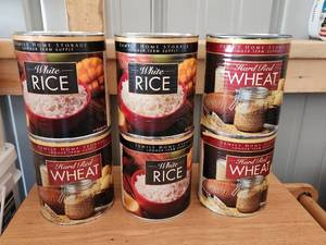 lot 4030 image: (6) Long Term Food Storage Cans - Variety