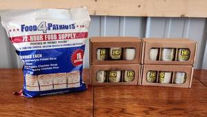 lot 4031 image: Food 4 Patriots 72 Hour Food Supply 16 Servings and Emergency Candles