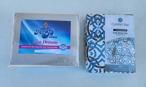 lot 4044 image: My Pillow GIZA Dreams Full Taupe Sheets and Comfort Bay Full Sheet Set