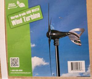 lot 4055 image: Nature Power Marine Grade 400 Watt Wind Turbine Generator MPN 70500 - NEW IN BOX
