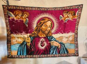 lot 6019 image: Religious Tapestry - Distributed by Denver Importing Co. Made in Lebanon - 56 x 39