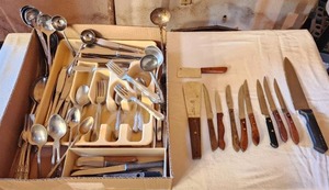 lot 6020 image: Silverware and Knives
