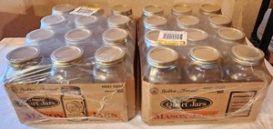 lot 6022 image: (24) Golden Harvest Quart Canning Jars