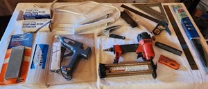 lot 6024 image: Clarke 2 Brad Nailer, Brad Nails, Glue Gun, Glue Sticks, Sharpening Stones and Other Misc