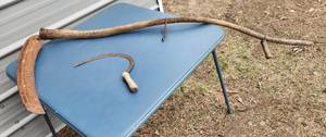 lot 6040 image: Antique Scythe 62 and Antique Sickle 15