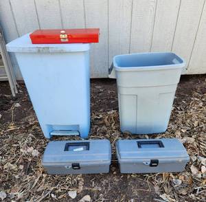 lot 2068 image: Trash Cans and Toolboxes