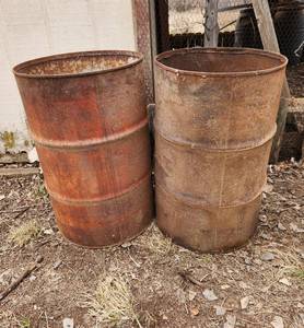 lot 2131 image: (2) Metal Barrels