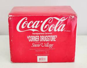 lot 4159 image: Vintage Department 56 Coca Cola Corner Drugstore The Original Snow Village with Original Box