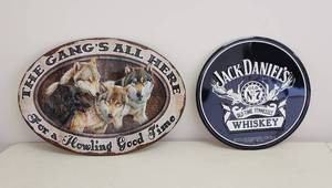 lot 4162 image: Metal Signs - Jack Daniels and Wolf