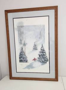 lot 4173 image: Framed Snow Job Lithography Print Signed by D. Morgan Numbered 7131950