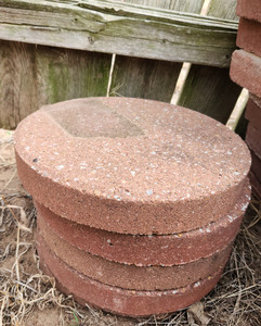 lot 9012 image: (6) Round Concrete Stepping Stones 12