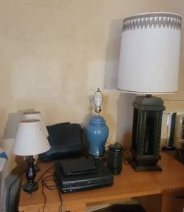 lot 6066 image: Lamps, VHS Player, Digital Converter, Insect Killer and Comac Presario Laptop