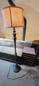 lot 6072 image: 3 Way Floor Lamp and Record Holder Cabinet - Upstairs - Bring Help to remove items and load