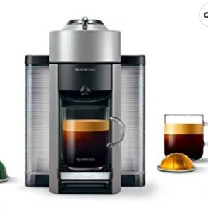 lot 22611 image: Nespresso Vertuo Coffee and Espresso Machine by DeLonghi with Milk Frother, Graphite Metal, Expired Coffee Pods