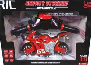 lot 22618 image: Playtek Gravity Steering Remote Control Motorcycle, Used.