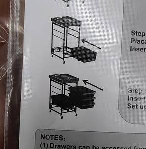 lot 22654 image: Oasis Concepts 4 mesh drawer organizer with wood top, not fully inspected