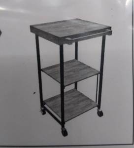 lot 22670 image: Oasis Concepts Foldable Kitchen Cart On Wheels. WHITE