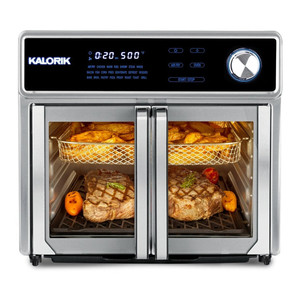 lot 22680 image: Kalorik MAXX 26 Quart Digital Air Fryer Oven Grill, Stainless Steel, HEAVILY USED