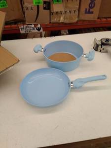 lot 22694 image: Unknown Brand- Two Piece Pan Set, Blue